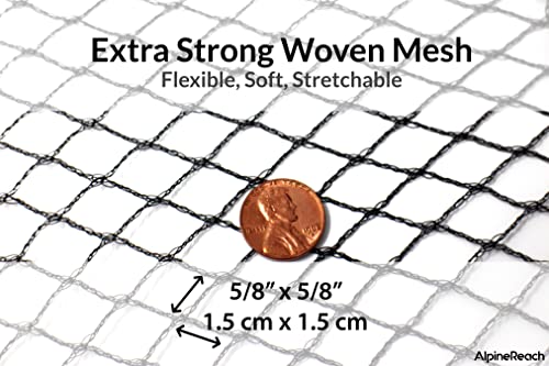 AlpineReach Garden Netting 15 x 50 ft, Green Heavy Duty Bird Net - color: Green, size: 15ft x 50ft