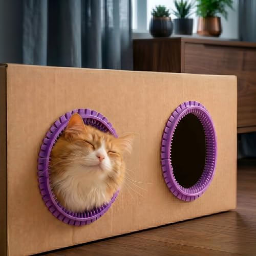 Cat Self Groomer Arch for Cardboard Boxes (Lavender | Refill) - color: Purple
