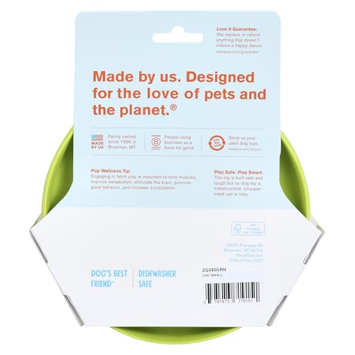 WEST PAW Zisc High-Flying Disc Dog Toy - Small - Granny Smith Green - color: Granny Smith, size: Small