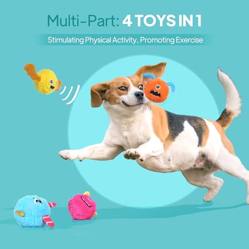 TwoEar Squeaky Ball Dog Toys for Small Dogs, Yellow - color: Yellow