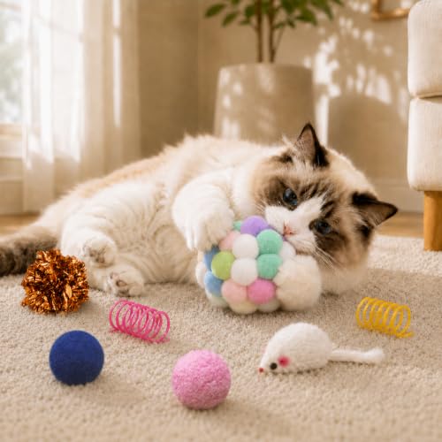 Cat Toys for Indoor Cats, 46 Pack Interactive Cat Toy Set for Kitten - size: 46 Packs
