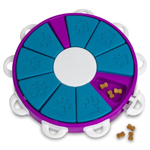 Outward Hound Nina Ottosson Dog Twister Dog Toy Treat Puzzle, 11.8" - color: Dog Twister (Purple, Blue), size: 1 Count (Pack of 1)