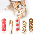 5Pcs Eclair Catnip Toys, Plush Interactive Cat Toy Set for Indoor Cats - style: Eclair