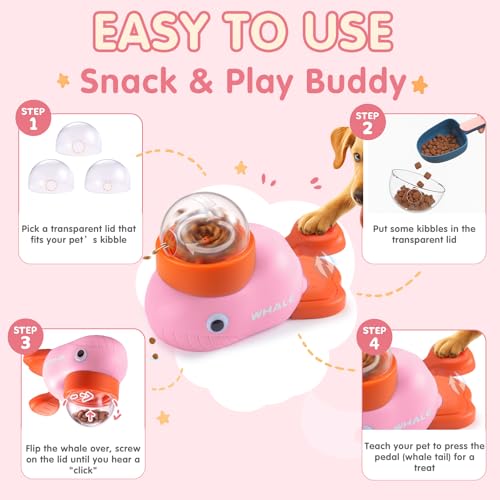 Interactive Dog Toys & Cat Toys for Indoor Cats, Dog Puzzle Toy Slow Feeder Bowl, Puppy Enrichment Toys, Interactive Cat Toys, Dog Feeder Puzzle Toy for Smart Dogs to Keep Them Busy - color: Whale-Pink