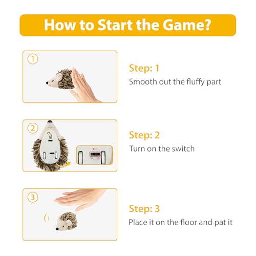 Gigwi Interactive Moving Cat Toy, USB-Charged Squeaky Hedgehog for Cats - color: Updated USB Rechargeable Hedgehog