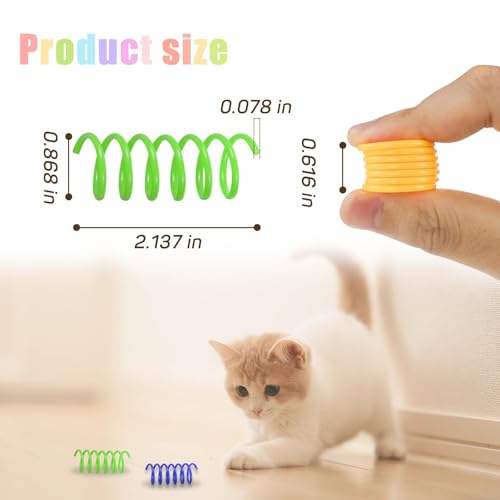 Andiker 12 Pcs Colorful Cat Spring Toys for Indoor Cats and Kittens