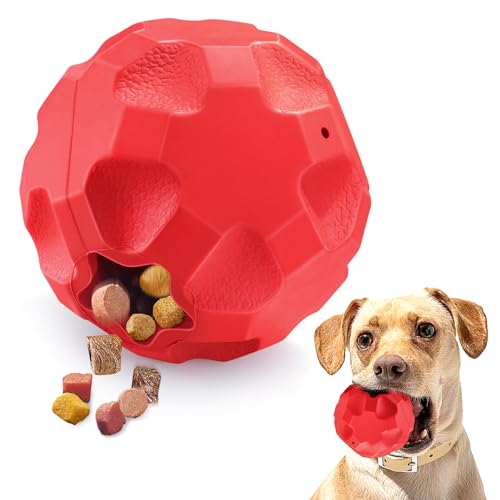 Rubber Treat Dispensing Dog Toys for Aggressive Chewers Large Breed - color: Red