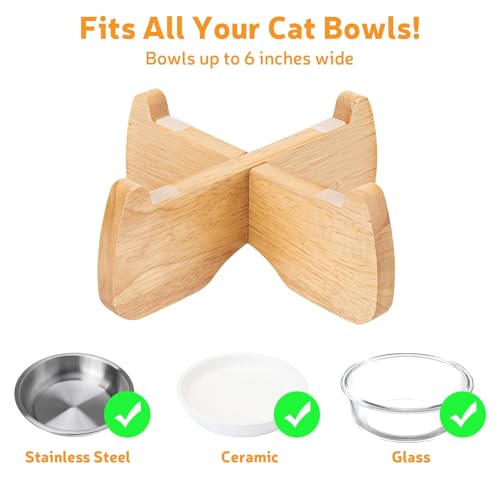Elevated Cat Bowl Stand 6.1" Diameter 3.5" High with Non-Slip Pads - color: Stand (Bowl Excluded)
