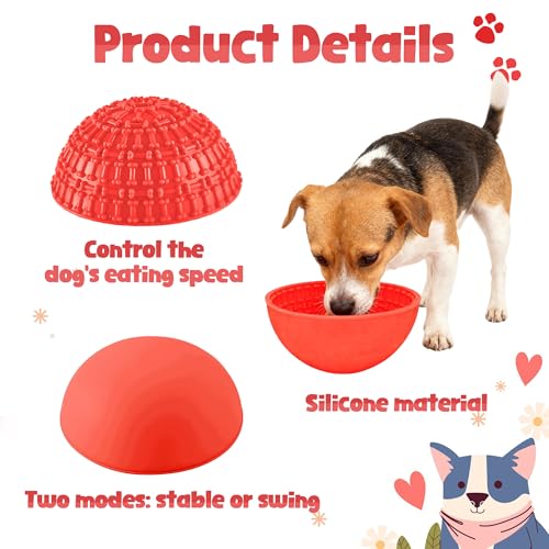 4 Pcs Dog Enrichment Lick Bowls Silicone Freeze Bowls Interactive Cat Licking Mats Slow Feeders Includes 2 Pcs Brush for Pet Boredom Anxiety Relief,Oral Health,Wobble or Stay Put Freeze Feeder