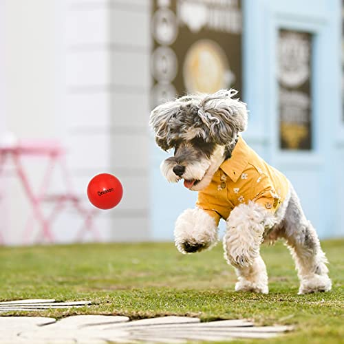 Dog Balls Indestructible,Solid Rubber Bouncy for Dogs Aggressive Chewers Small Breed,Non-Toxic&Floating&High Elasticity,Durable Fetch Ball Small to Chew,Play and Training - color: Red, size: 2 In(5cm)