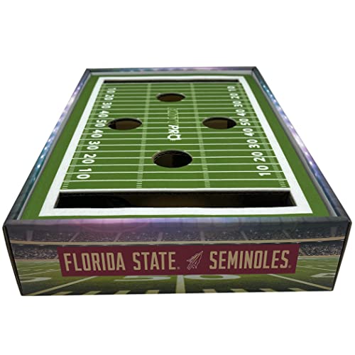 Pets First NCAA Florida State Seminoles Cat Scratcher Box, Game Day Cat Toy, NCAA Football Field Designed Cat Scratcher and Lounge, Stimulating Cat Game - color: Florida State Seminoles