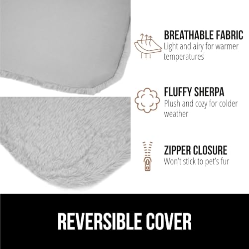 GORILLA GRIP Cat Window Perch, Foldable Cat Window Hammock Bed with 6 Large Suction Cups, Cordless Indoor Wall Shelves, Strong Metal Frame Holds 40lbs, Reversible Washable Sherpa Cover, Large Gray - color: Gray