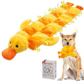 Mihachi Dog Squeaky Toys 16 Squeakers for Aggressive Chewers, Tough Interactive Tug of War Dog Toy-Squeaky Chew Toy for Small,Medium,Large Breed No Stuffing Duck Toy, Fun Long Toys 27 Inches - color: Yellow