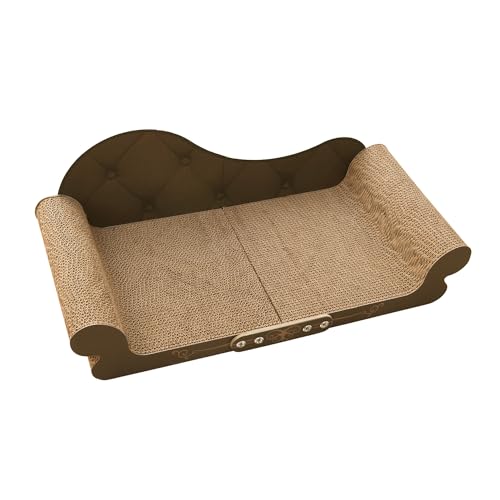 DWCN 26" Large Cat Scratcher Bed, Durable Cardboard Cat Couch Scratching Board, Long-Lasting Scratch Lounge for Indoor Cats, Furniture Protector