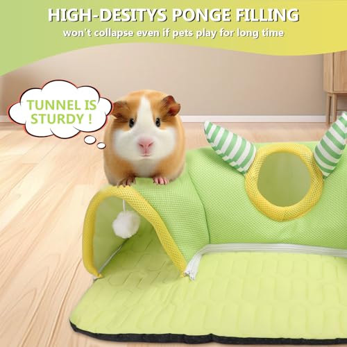 Guinea Pig Hideout & Tunnel Set, Washable Bed for Small Animals