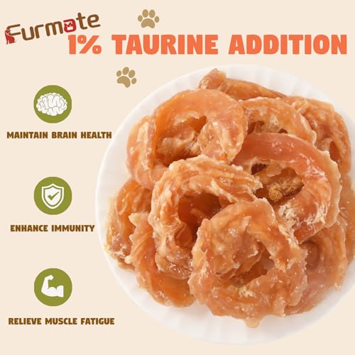 Chicken Jerky Rings Dog Treats with Taurine, Rawhide-Free, 10.6 oz