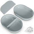 Bowl & Mat Set for Automatic Microchip Cat Pet Feeder, Sealing Ring Design for Keeping Food Fresh and Reducing Odor, Easy to Clean(Grey) - color: Grey Bowls