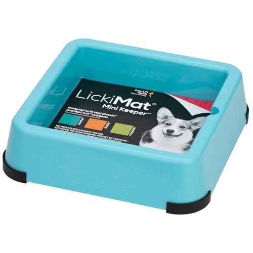 LickiMat Mini Keeper. Designed to Enhance LickiMat Experience and Extend LickiMat into Full Feeder for Small Dogs. (Turquoise) - color: Turquoise