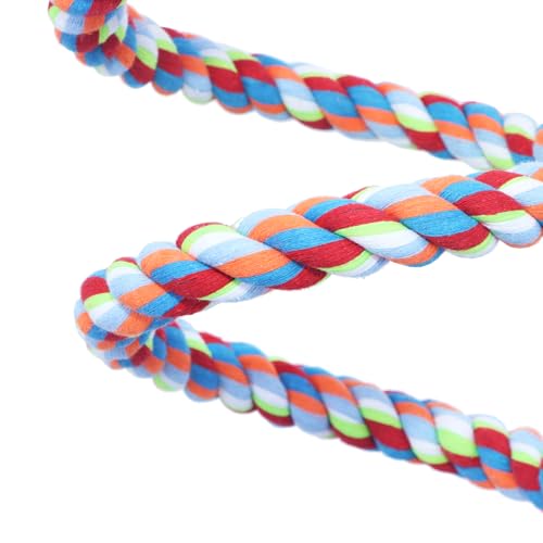 Kintor Bird Rope Bungee Perch,Cotton Chew Toy Swing for Medium Large Parrot - size: 118inch