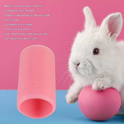 Portable Small Animal Tunnel, Collapsible Plastic Guinea Pigs Tube, Fun Toys Pet Exercising Training Hideout Tunnels for Ferrets, Guinea Pigs, Gerbils, Hamsters, Dwarf Rabbits