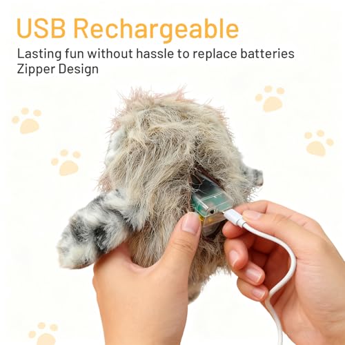 Puffluv Flapping Cat Toy,Can NOT Fly Chirping Owl Interactive 3-Mode Flapping Bird, Rechargeable USB with Catnip Pouch for Indoor Kitty Playful Exercise Reduce Boredroom - style: Owl