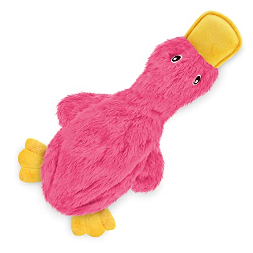 Best Pet Supplies Interactive Squeaky Dog Toy - Crinkle Duck, Pink - color: Crinkle Duck (Light Pink), size: Large