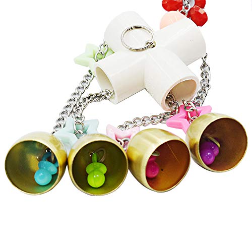 IUHKBH Bird Parrot Toy Colorful Bird Swing Toys with Bell Hanging Toy for Budgie Lovebirds Conures Small Parakeet Cages Decorative Accessories