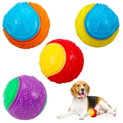 DragonflyDreams Dog Balls, 4-Pack Squeaky Dog Ball