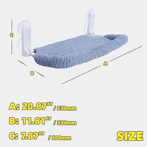 AIWIKIDE Cat Window Perch with Cushion Rim, Easy Install Bracket, Portable Wall Hammock for Indoor Cat, Light Blue - color: Light Blue, size: Cushion Rim - 1 Piece