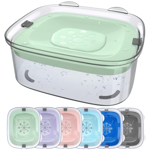 AONKEY 3L No Spill Dog Water Bowl with Slow Drinking Disk(Sprout Green) - color: Sprout Green