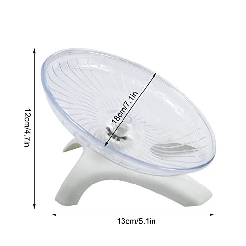 Litewoo Hamster Flying Saucer Silent Running Wheel for Gerbil Rat, White - color: White