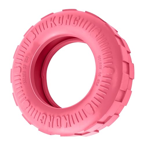 KONG Puppy Tires, Natural Rubber Teething Toy, for Small Puppies, Pink - color: Pink, size: Small (Pack of 1)