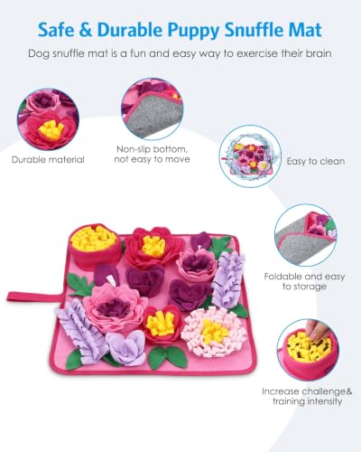 AMIR Snuffle Mat for Dogs, Slow Feeding Dog Sniff Mat with Crinkle Paper