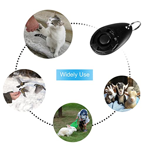 Diyife Dog Clicker for Training, 2 Pack Training Clicker with Wrist Strap - color: Black and Water Lake Blue