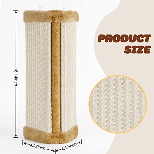 Lahas Cat Wall Corner Scratcher Furniture Protector Kittens Scratch Board Sisal Cat Scratching Pad Wall Mounted for Indoor Cats - size: 1 pc
