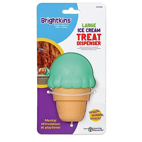 Brightkins Large Ice Cream Cone Treat Dispensers for Dogs - Interactive Dog Toys for All Breeds, Gifts for Dogs (Pack of 2) - size: Large (Pack of 2)