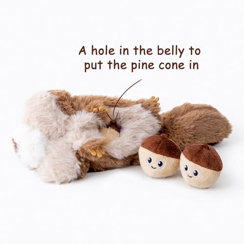 Hollypet Squeaky Hide and Seek Dog Toys for Small and Medium, Pine Cone - style: Pine Cone