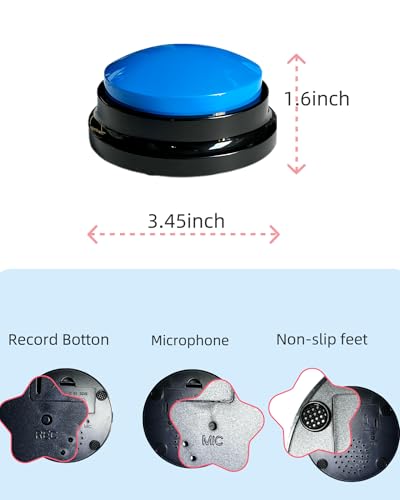 Dog Talk Buttons Voice Recording Button for Communication and Pet Training 30-Second Record & Playback Talking Button for Study, Office, Family, and Kids (Midnight Blue, one) - color: Midnight Blue