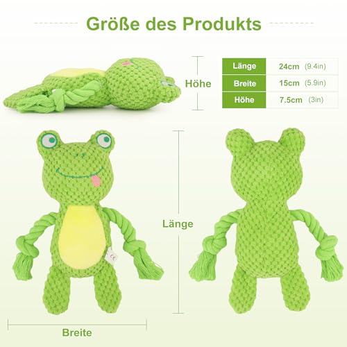 Dog Toys, Dog Squeaker Toys with Crinkle Paper(Green Frog) - color: Green Frog