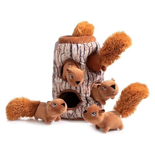 Hollypet Squeaky Hide and Seek Dog Toys for Small and Medium, Squirrel - style: Squirrel
