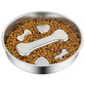 Novery Non-Slip Stainless Steel Slow Feeder Dog Bowl, 2-Cups