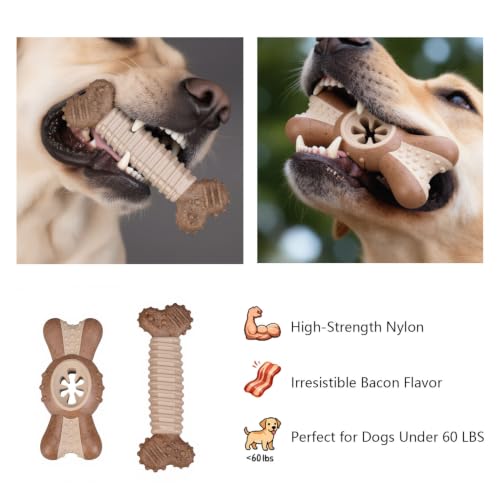Dog Puzzle Chew Toy Durable Interactive Nylon Toys - color: Brown
