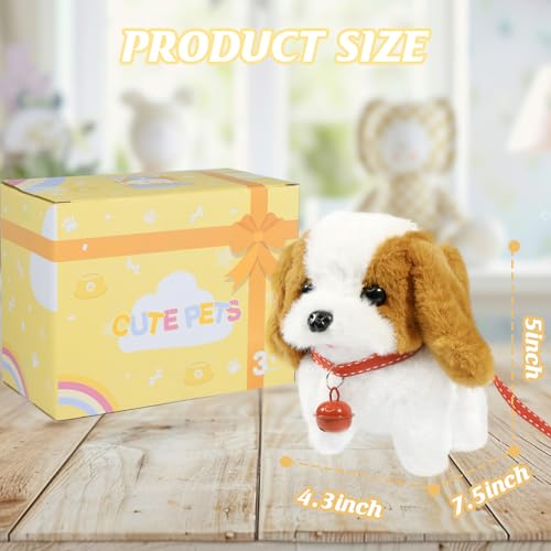Plush Toys Walking Dog Toys that Can Walk, Bark and Wag Tail,Interactive Electronic Pet Toys Puppy with Leash,Easter Christmas Birthday Gift for Toddlers Kids - color: St. Bernard