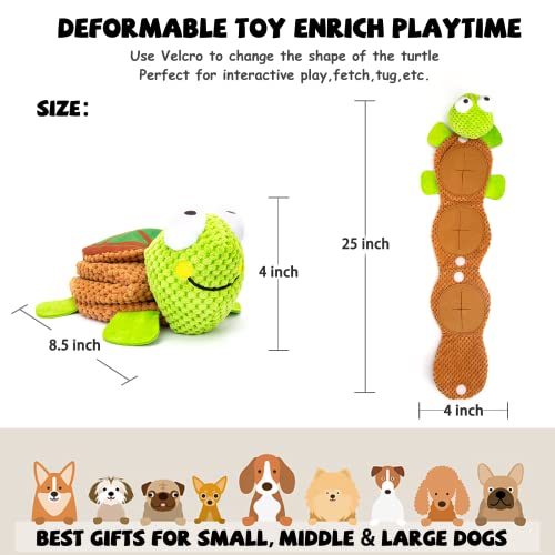lilfrd Dog Puzzle Enrichment Toy, Squeaky Crinkle Plush Turtle Puppy Toy - style: Turtle