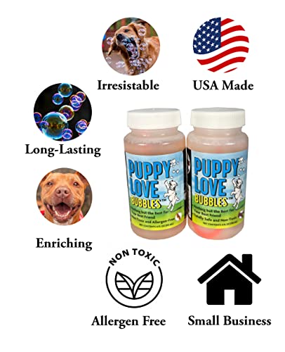 Puppy Love Bubbles, Peanut Butter Scented Bubbles 4oz. Bottle-2 Pack in Peanut Butter Flavor for Dogs - style: Peanut Butter