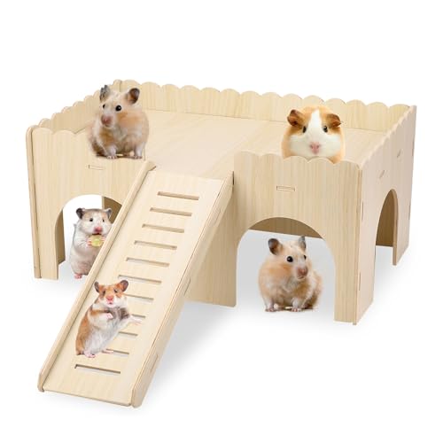Large Guinea Pig Hideout, 14.96 X 9.45 X 7.09in Wooden Guinea Pig House