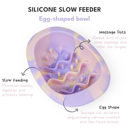 CHEWFFON Dog & Cat Lick Mat Bowl with Suction Cups, Lavender Purple Small - color: Lavender, size: Small