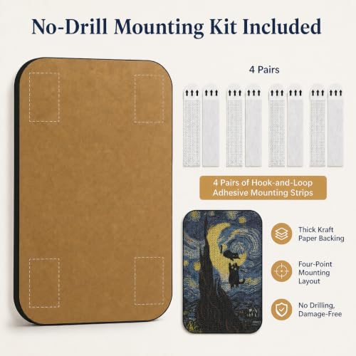 Cat Wall Scratcher, Art Cat Scratching Board for Indoor Cats - color: Starry Night