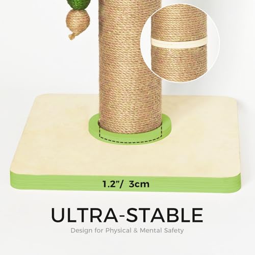 35" Tall Cat Scratching Post for Large Cats, 4.7'' Diameter