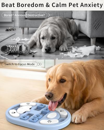 Dog Puzzle Toy, Interactive Enrichment Treat Food Puzzles, Gray - color: Gray